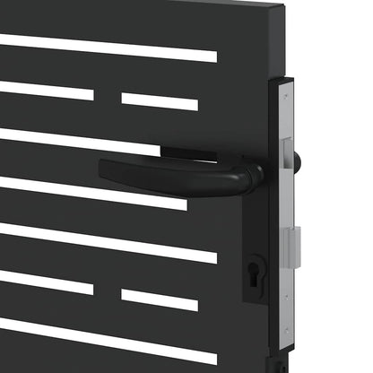 Gartentor Schwarz 105 x 100 cm Pulverbeschichteter Stahl