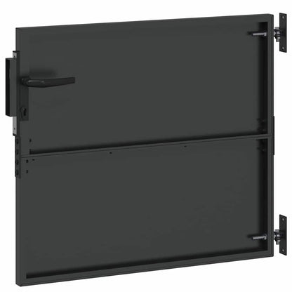 Gartentor Schwarz 105 x 100 cm Pulverbeschichteter Stahl
