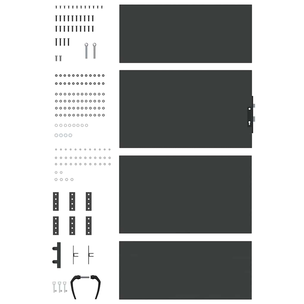 Gartentor Schwarz 105 x 175 cm Pulverbeschichteter Stahl