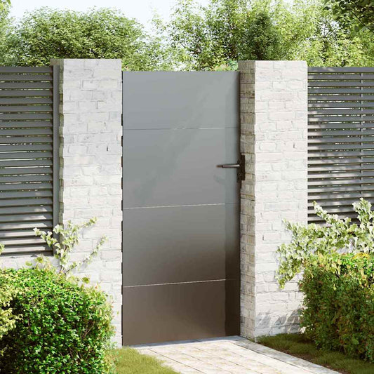 Gartentor Schwarz 105 x 175 cm Pulverbeschichteter Stahl