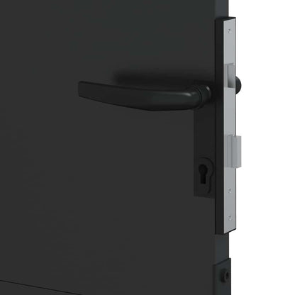 Gartentor Schwarz 105 x 200 cm Pulverbeschichteter Stahl