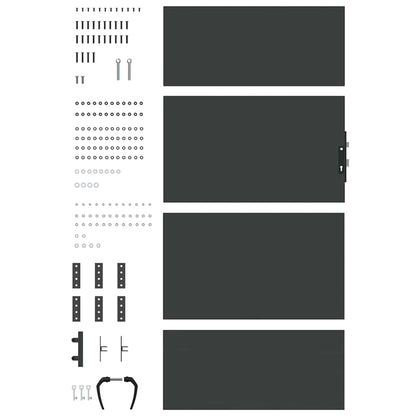 Gartentor Schwarz 105 x 200 cm Pulverbeschichteter Stahl