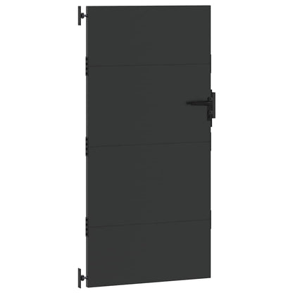 Gartentor Schwarz 105 x 200 cm Pulverbeschichteter Stahl