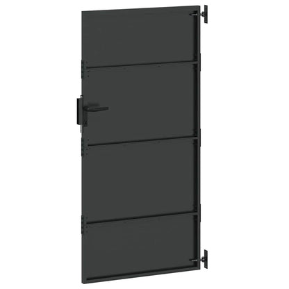 Gartentor Schwarz 105 x 200 cm Pulverbeschichteter Stahl