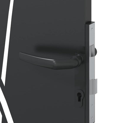 Gartentor, Gartentor 105x75 cm Cortenstahl Gras Design Schwarz