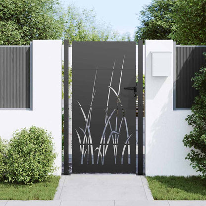 Gartentor, Gartentor 105x75 cm Cortenstahl Gras Design Schwarz