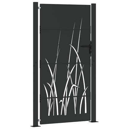 Gartentor, Gartentor 105x75 cm Cortenstahl Gras Design Schwarz