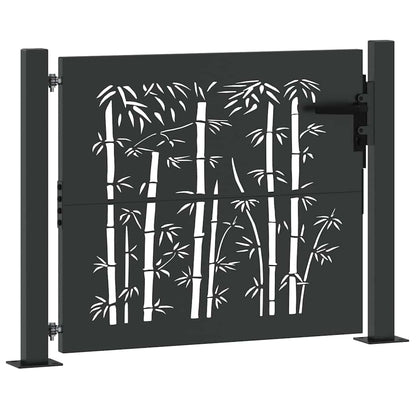 Gartentor, Gartenzaun 105x75 cm Cortenstahl Bambus Design