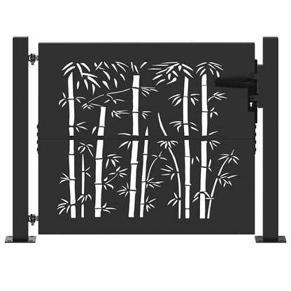 Gartentor, Gartenzaun 105x75 cm Cortenstahl Bambus Design