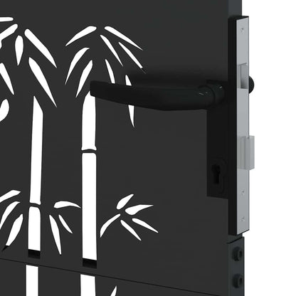 Gartentor, Gartenzaun 105x75 cm Cortenstahl Bambus Design