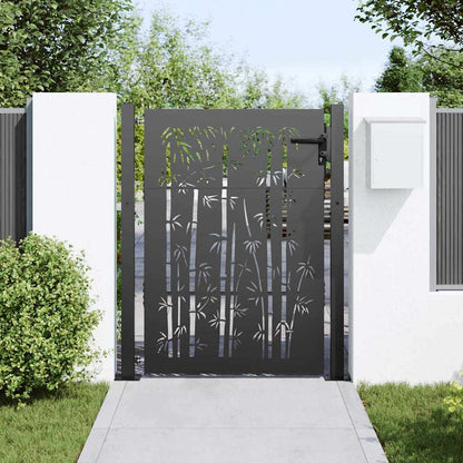 Gartentor, Gartenzaun 105x75 cm Cortenstahl Bambus Design