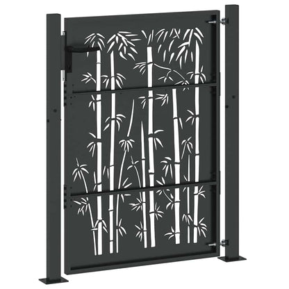 Gartentor, Gartenzaun 105x75 cm Cortenstahl Bambus Design
