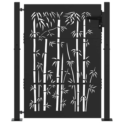 Gartentor, Gartenzaun 105x75 cm Cortenstahl Bambus Design