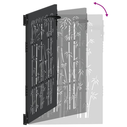 Gartentor, Gartenzaun 105x75 cm Cortenstahl Bambus Design