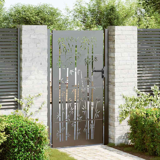 Gartentor, Gartenzaun 105x75 cm Cortenstahl Bambus Design
