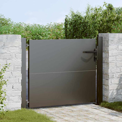 Gartentor Schwarz 105 x 100 cm Pulverbeschichteter Stahl