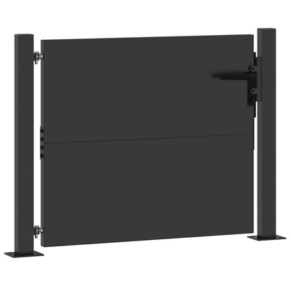 Gartentor Schwarz 105 x 100 cm Pulverbeschichteter Stahl