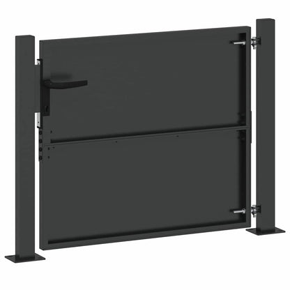 Gartentor Schwarz 105 x 100 cm Pulverbeschichteter Stahl