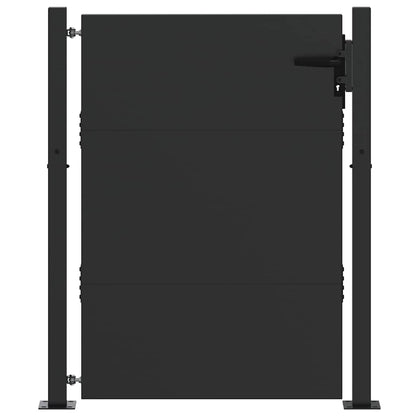 Gartentor Schwarz 105 x 125 cm Pulverbeschichteter Stahl