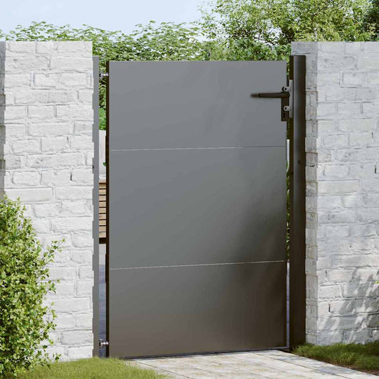 Gartentor Schwarz 105 x 150 cm Pulverbeschichteter Stahl