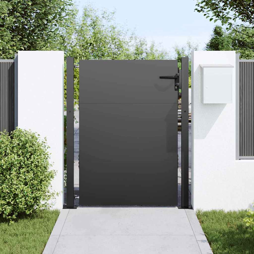 Gartentor Schwarz 105 x 150 cm Pulverbeschichteter Stahl