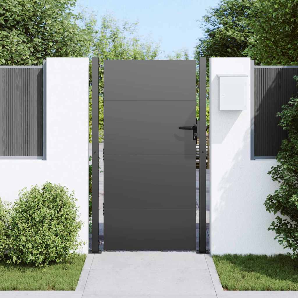 Gartentor Schwarz 105 x 175 cm Pulverbeschichteter Stahl