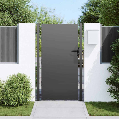 Gartentor Schwarz 105 x 175 cm Pulverbeschichteter Stahl