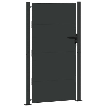 Gartentor Schwarz 105 x 175 cm Pulverbeschichteter Stahl