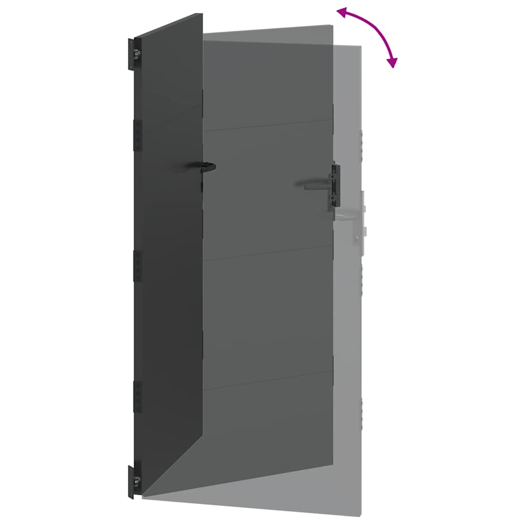 Gartentor Schwarz 105 x 175 cm Pulverbeschichteter Stahl