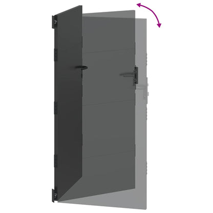 Gartentor Schwarz 105 x 200 cm Pulverbeschichteter Stahl