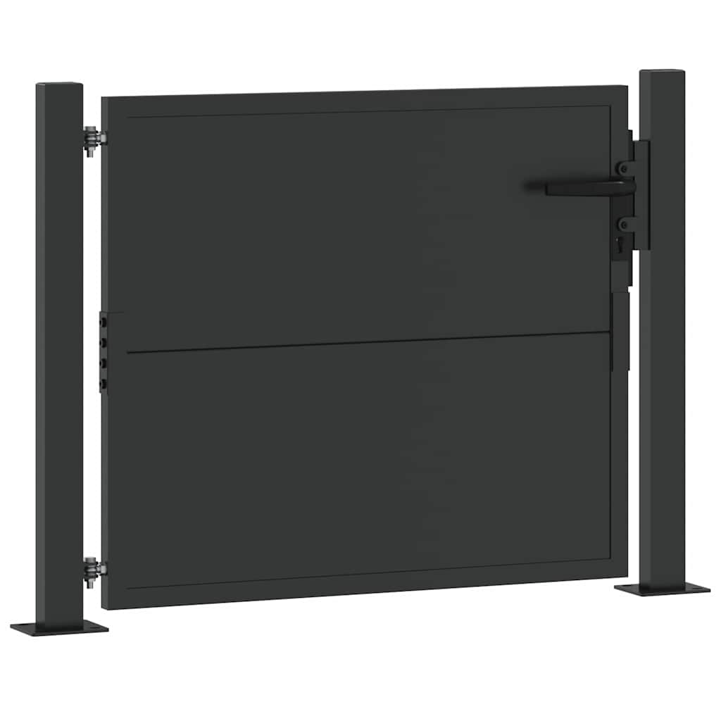 Gartentor, Gartentor 105x200 cm Cortenstahl mit Schloss Schwarz