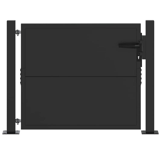 Gartentor, Gartentor 105x200 cm Cortenstahl mit Schloss Schwarz