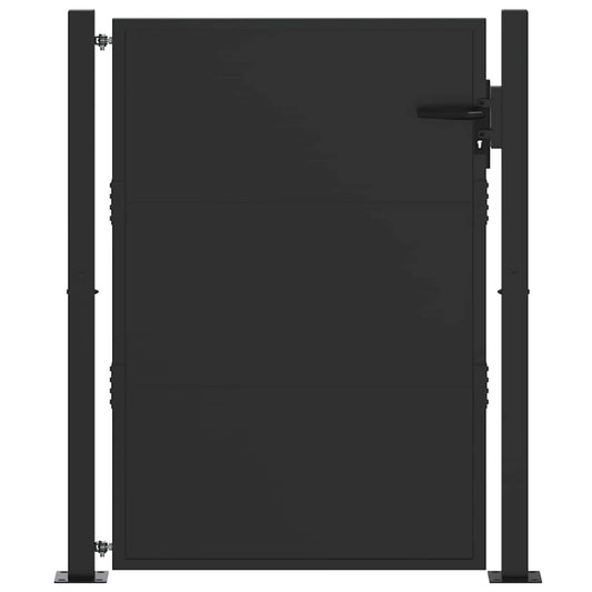 Gartentor, Gartentor 105x200 cm Cortenstahl mit Schloss Schwarz