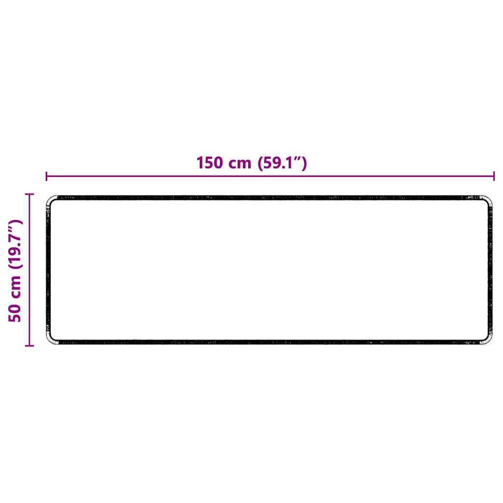 Teppichläufer Schwarz 50 x 150 cm 100% Polypropylen Tuft
