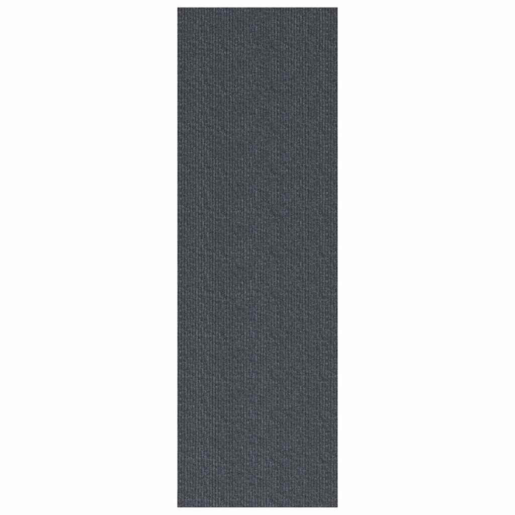 Teppichläufer Grau 80 x 300 cm Stoff