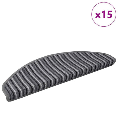 Selbstklebende Treppenschoner 15 pcs Grau 65 x 21 x 4 cm
