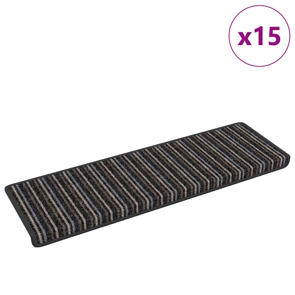 Selbstklebende Treppenschoner 15 pcs Anthrazit 65 x 21 x 4 cm