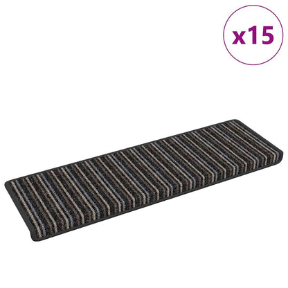 Selbstklebende Treppenschoner 15 pcs Anthrazit 65 x 21 x 4 cm