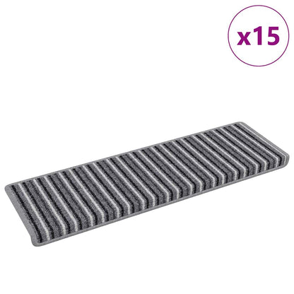 Selbstklebende Treppenschoner 15 pcs Grau 65 x 21 x 4 cm