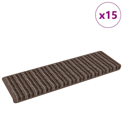 Selbstklebende Treppenschoner 15 pcs Braun 65 x 21 x 4 cm