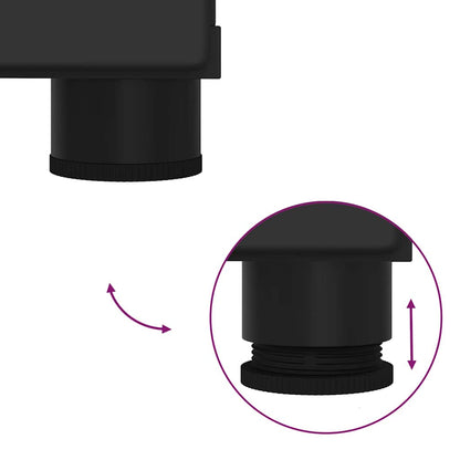 Badezimmermöbel-Set 2 pcs Schwarz Holzwerkstoff & Metall