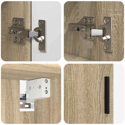 Badezimmermöbel-Set 2 pcs Sonoma-Eiche Holzwerkstoff & Metall