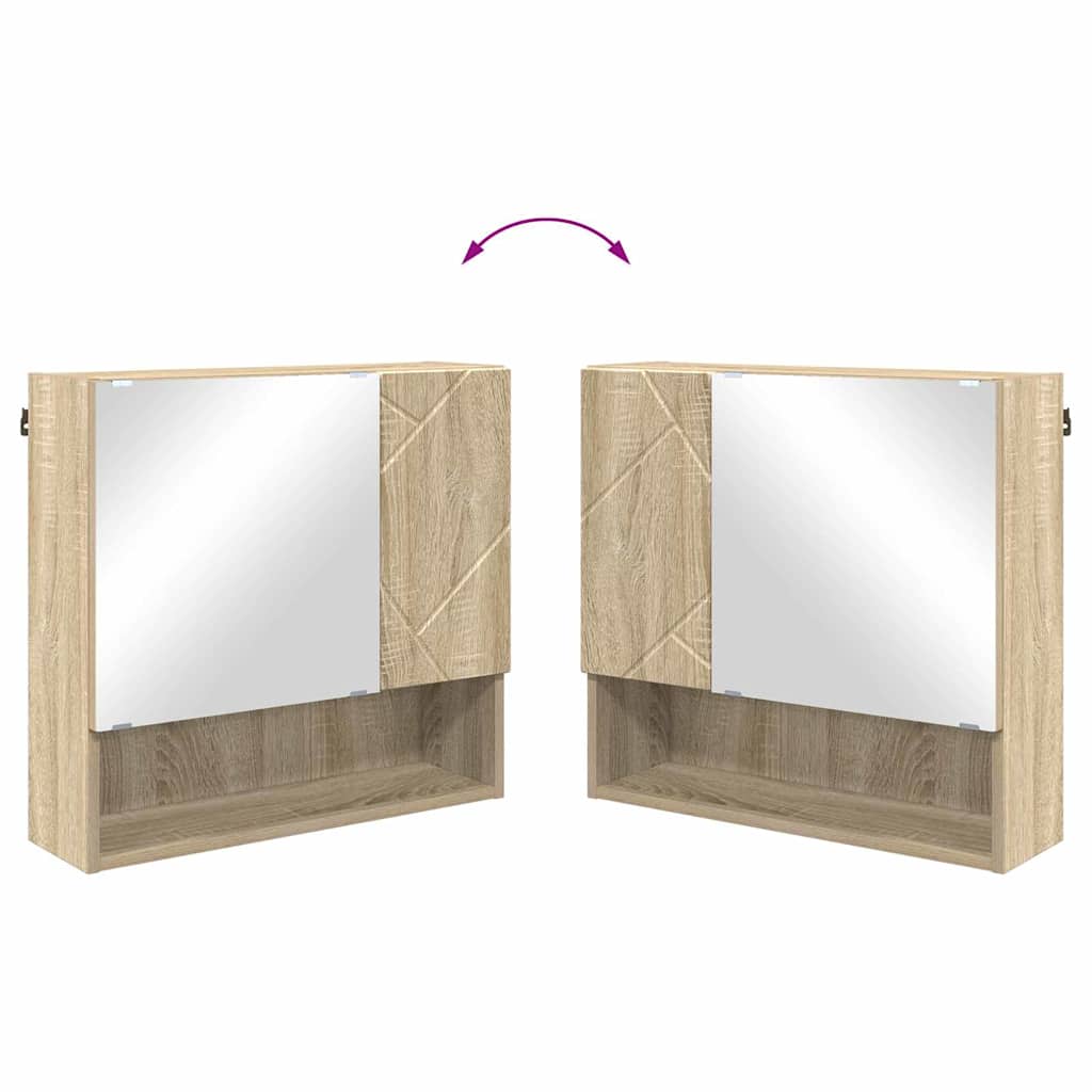 Badezimmermöbel-Set 2 pcs Sonoma-Eiche Holzwerkstoff & Metall