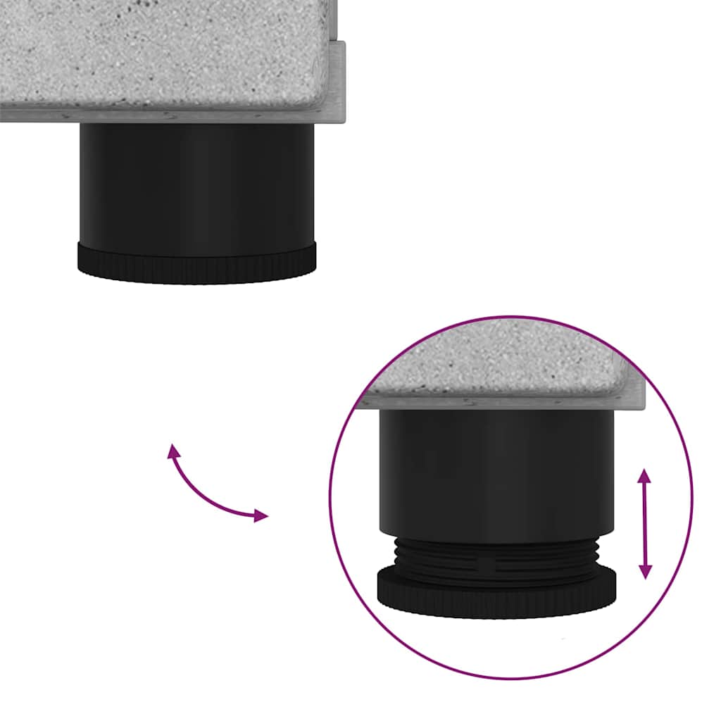 Badezimmermöbel-Set 2 pcs Beton Grau Holzwerkstoff & Metall