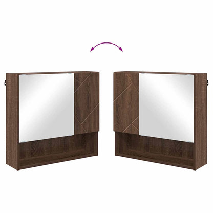 Badezimmermöbel-Set Wandmontiert 2 pcs Braun Eichen-Optik