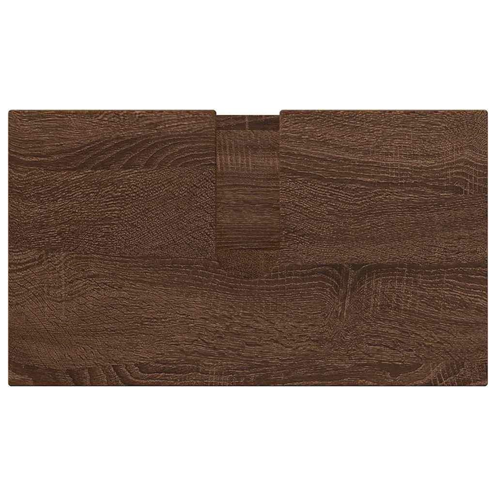 Badezimmermöbel-Set Wandmontiert 3 pcs Braun Eichen-Optik