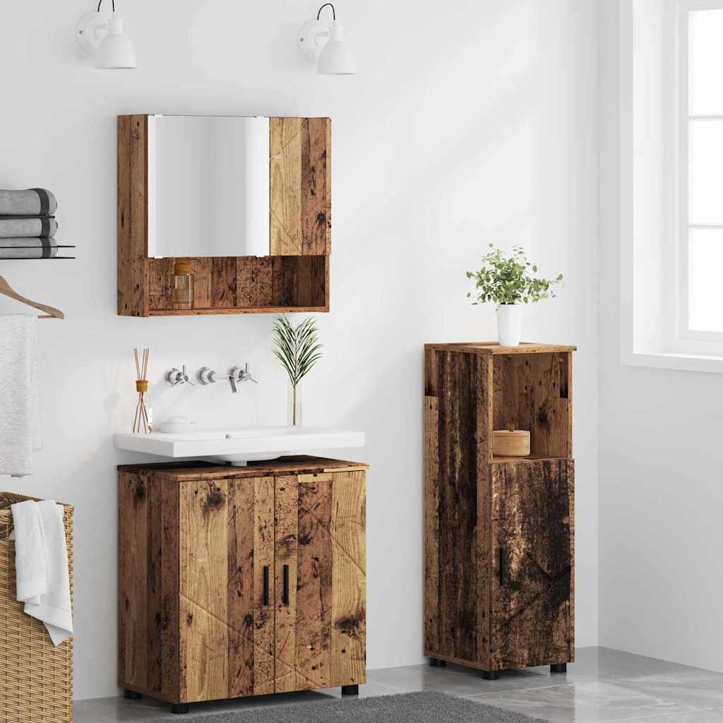 Badezimmermöbel Set 3 pcs Altholz 61 x 35 x 64 cm Holzwerkstoff