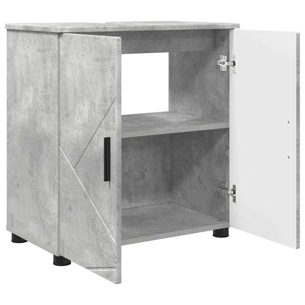 Badezimmermöbel Set mit Tür 3 pcs Betongrau 61 x 35 x 64 cm