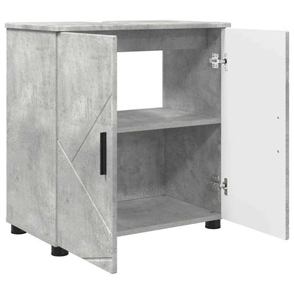 Badezimmermöbel Set mit Tür 3 pcs Betongrau 61 x 35 x 64 cm