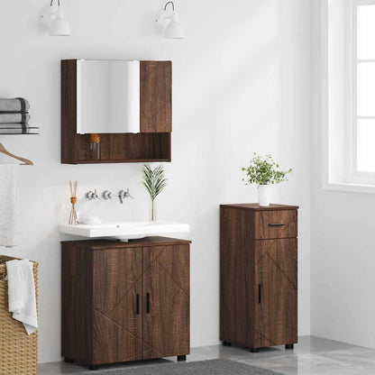 Badezimmermöbel Set 3 pcs Braun Eichen-Optik 61 x 35 x 64 cm